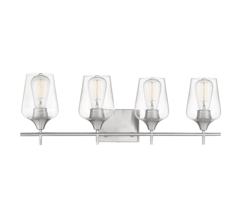 Savoy House 8-4030-4-SN Four Light Bath Bar, Satin Nickel