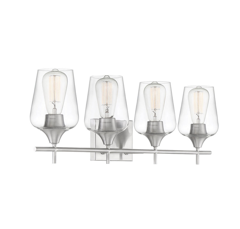 Savoy House 8-4030-4-SN Four Light Bath Bar, Satin Nickel
