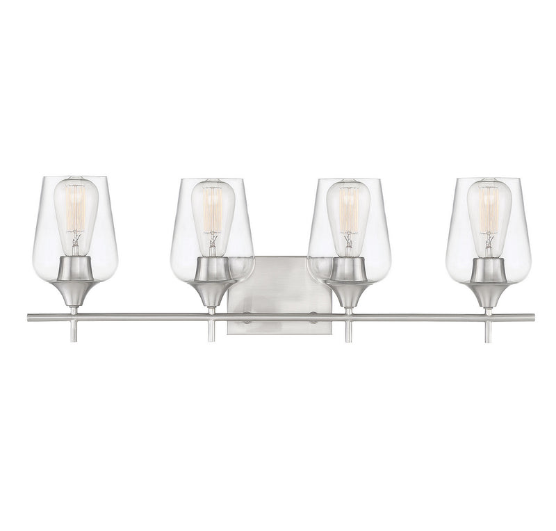 Savoy House 8-4030-4-SN Four Light Bath Bar, Satin Nickel