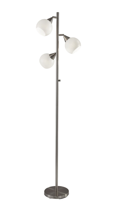 Adesso Home 1533-22 Three Light Tree Lamp, Brushed Steel