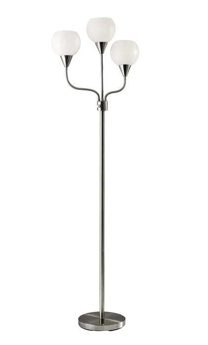 Adesso Home 1534-22 Three Light Floor Lamp, Brushed Steel