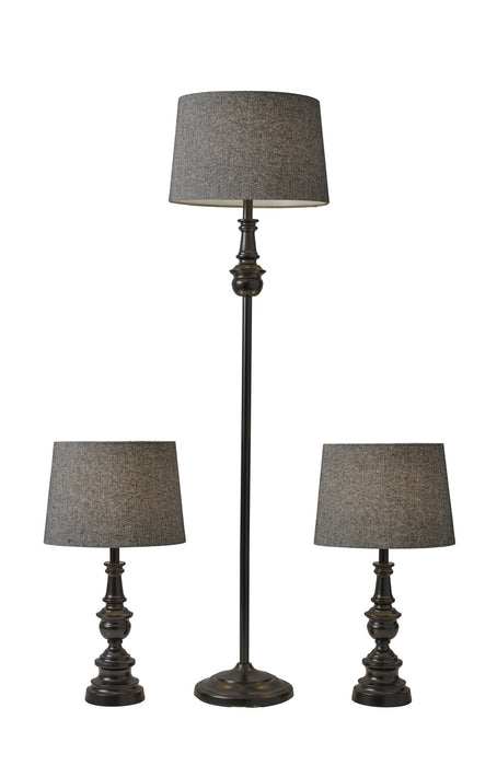 Adesso Home 1591-01 3 Piece Floor And Table Lamp Set, Dark Bronze