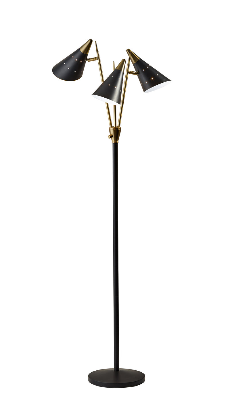 Adesso Home 3249-01 Three Light Floor Lamp, Matte Black