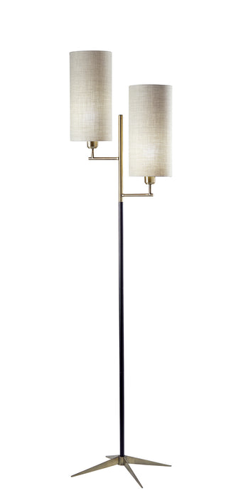 Adesso Home 3474-01 Two Light Floor Lamp, Antique Brass