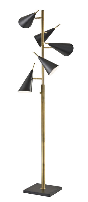 Adesso Home 3477-21 Five Light Tree Lamp, Black Painted