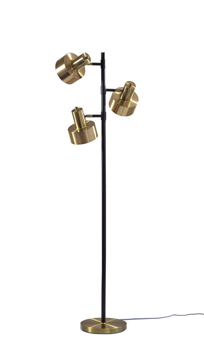 Adesso Home 3588-01 Three Light Floor Lamp, Antique Brass