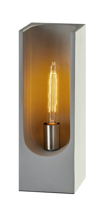 Adesso Home 3694-03 One Light Table Lamp, Cement w. Brushed Steel Accents