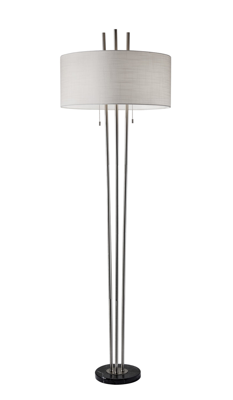 Adesso Home 4073-22 Two Light Floor Lamp, Black Marble