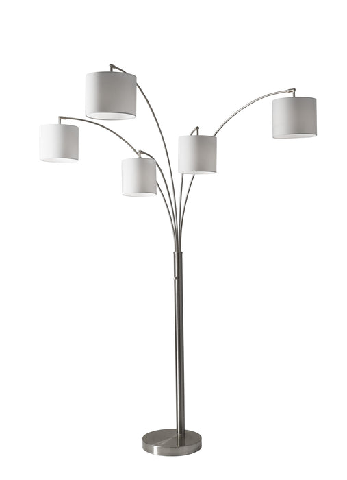 Adesso Home 4239-22 Five Light Arc Lamp, Brushed Steel