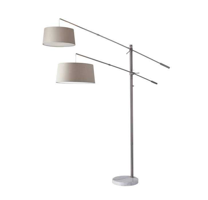 Adesso Home 5275-22 Two Light Floor Lamp, Brushed Steel