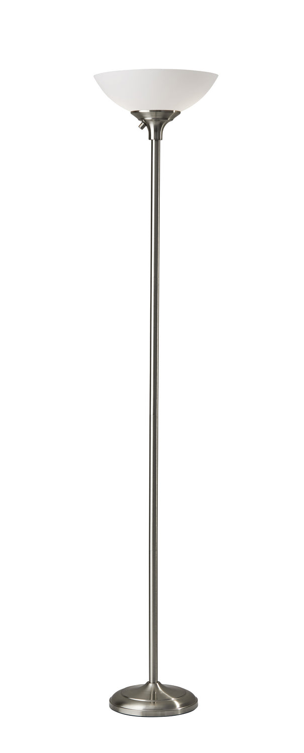 Adesso Home 7506-22 Two Light Torchiere, Brushed Steel