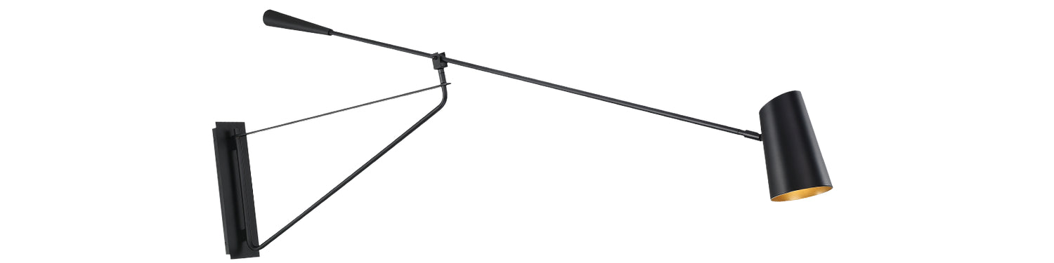 Modern Forms BL-24959-BK/GO LED Swing Arm Light, Black & Gold