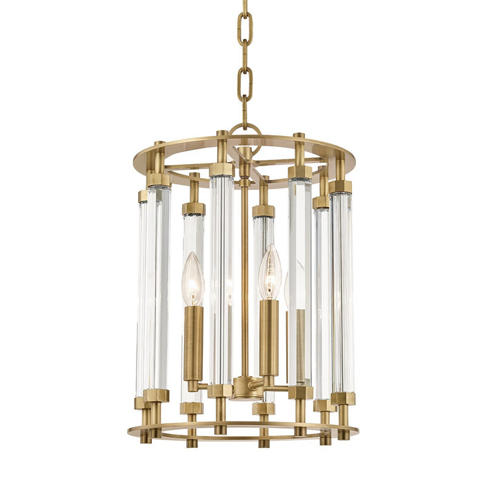 Hudson Valley 2812-AGB Four Light Lantern, Aged Brass