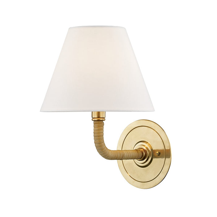 Hudson Valley MDS500-AGB One Light Wall Sconce, Aged Brass