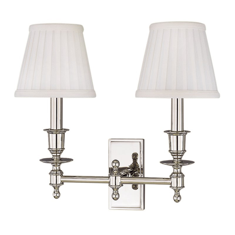 Hudson Valley 6802-AGB Two Light Wall Sconce, Aged Brass