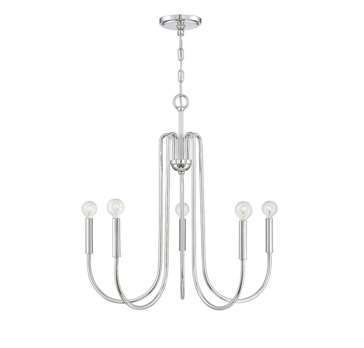 Meridian M10066CH Five Light Chandelier, Chrome