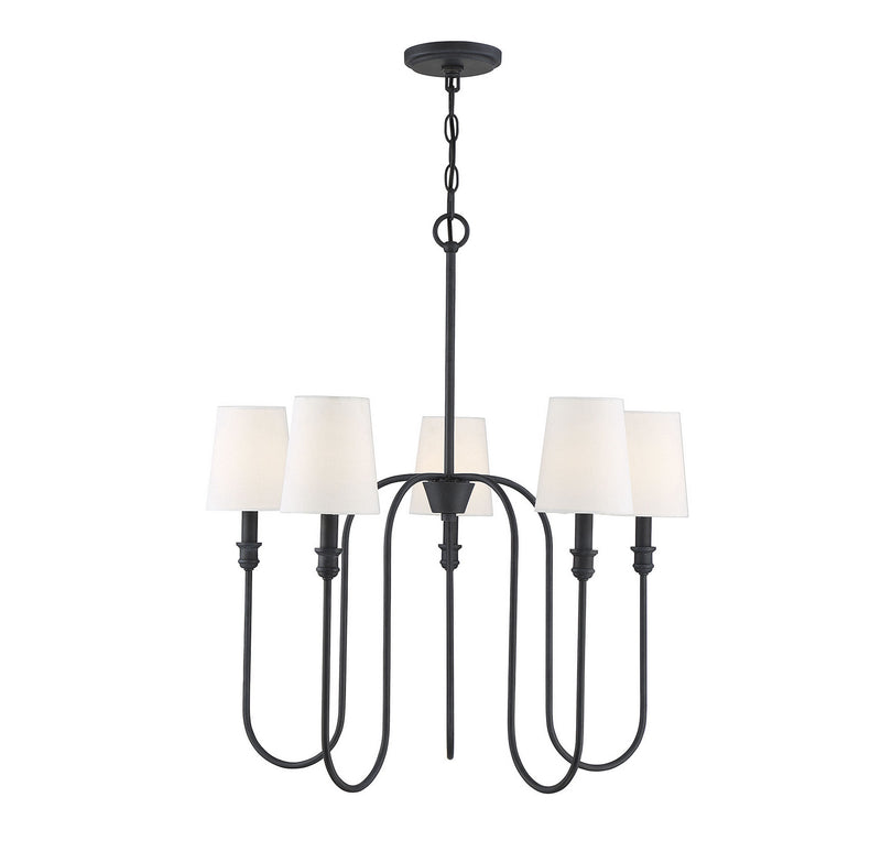 Meridian M10077AI Five Light Chandelier, Aged Iron