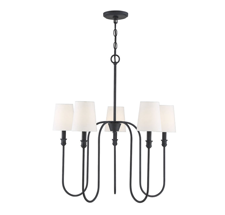 Meridian M10077AI Five Light Chandelier, Aged Iron
