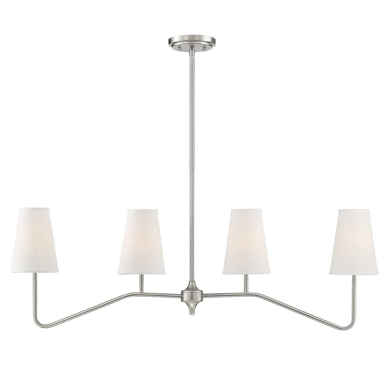 Meridian M10078BN Four Light Chandelier, Brushed Nickel