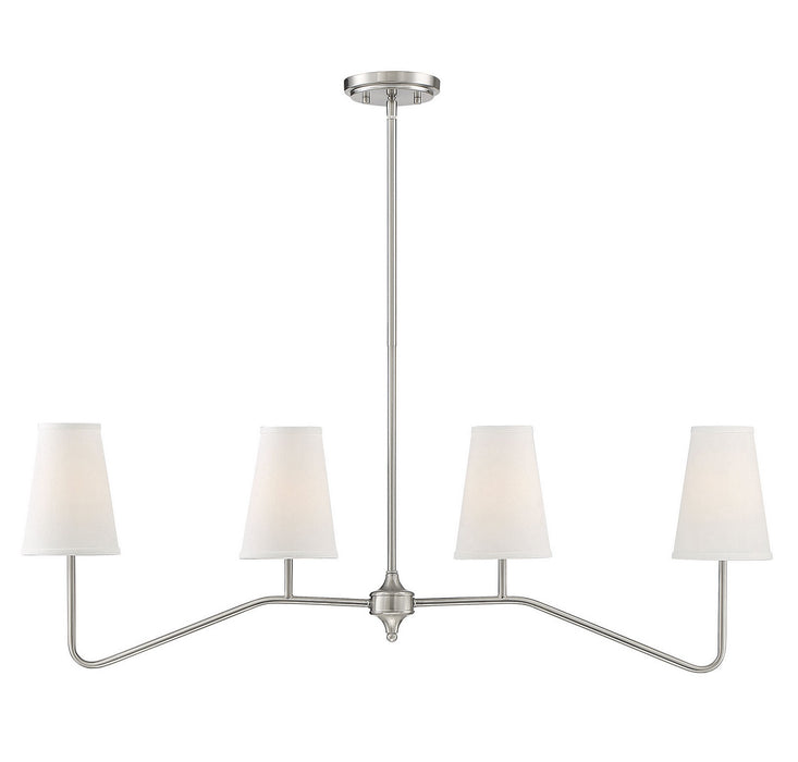 Meridian M10078BN Four Light Chandelier, Brushed Nickel