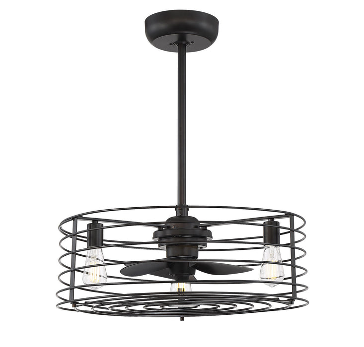 Meridian M2007ORB Three Light Fan D'lier, Oil Rubbed Bronze