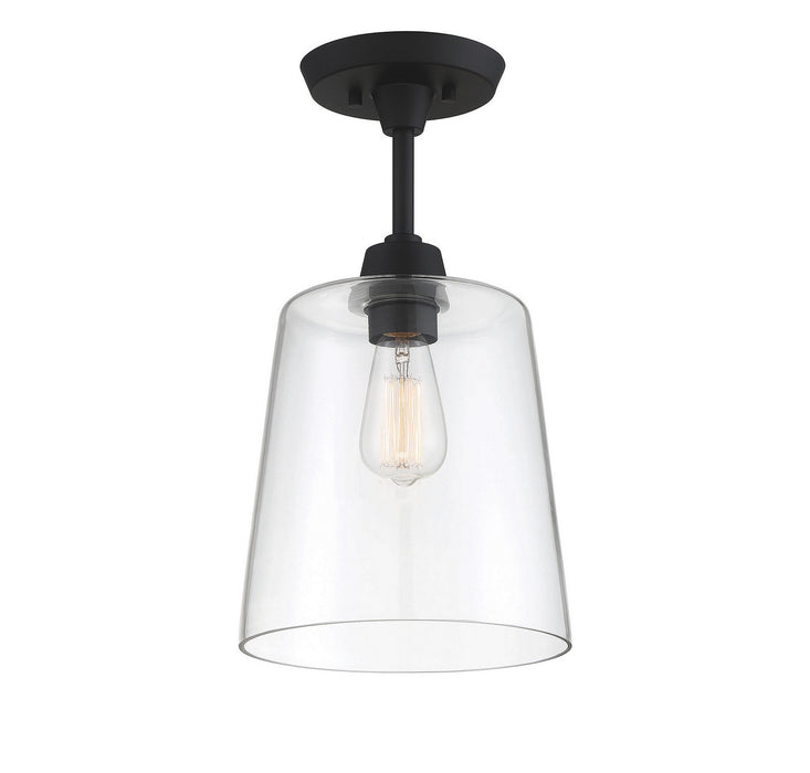 Meridian M60010MBK One Light Semi-Flush Mount, Matte Black