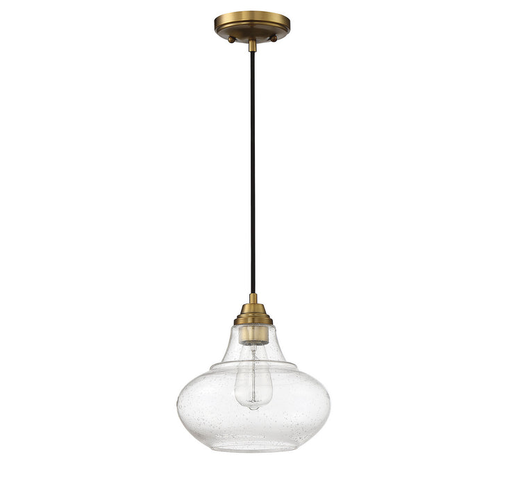 Meridian M70080NB One Light Mini Pendant, Natural Brass