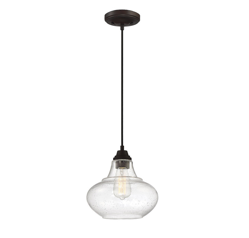 Meridian M70080ORB One Light Mini Pendant, Oil Rubbed Bronze