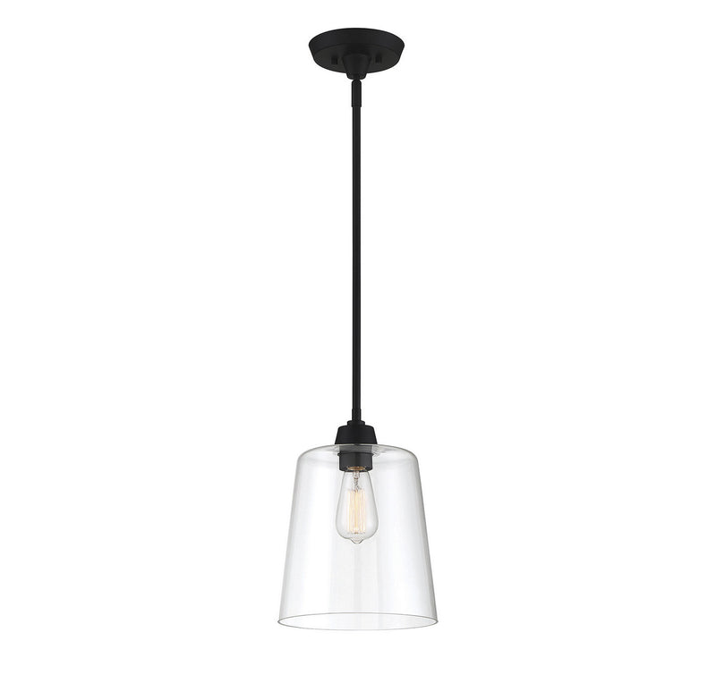 Meridian M70081MBK One Light Pendant, Matte Black