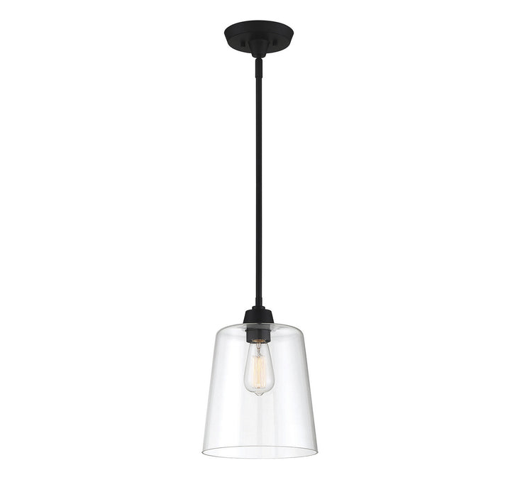 Meridian M70081MBK One Light Pendant, Matte Black