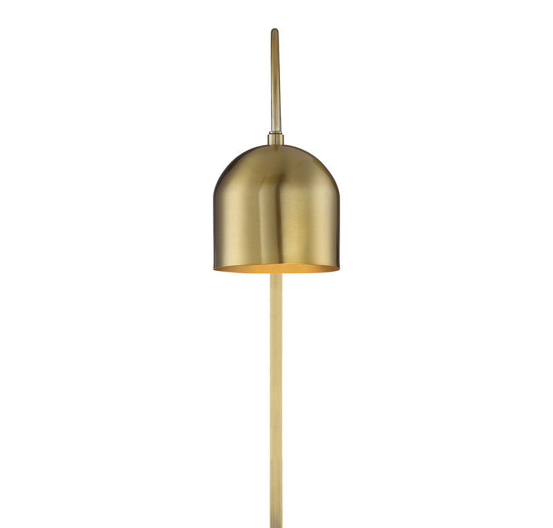 Meridian M90045NB One Light Wall Sconce, Natural Brass