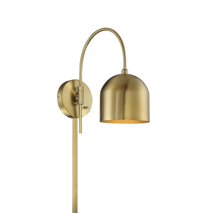 Meridian M90045NB One Light Wall Sconce, Natural Brass