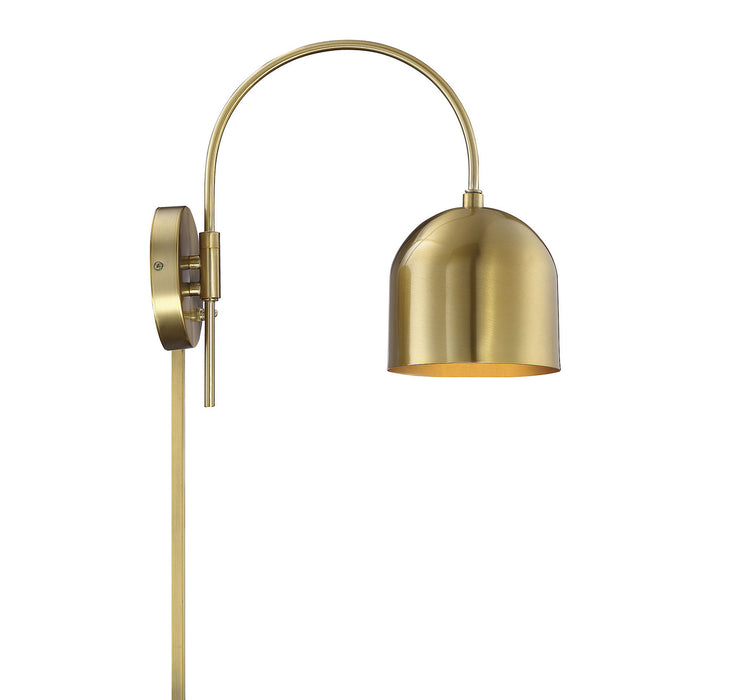 Meridian M90045NB One Light Wall Sconce, Natural Brass