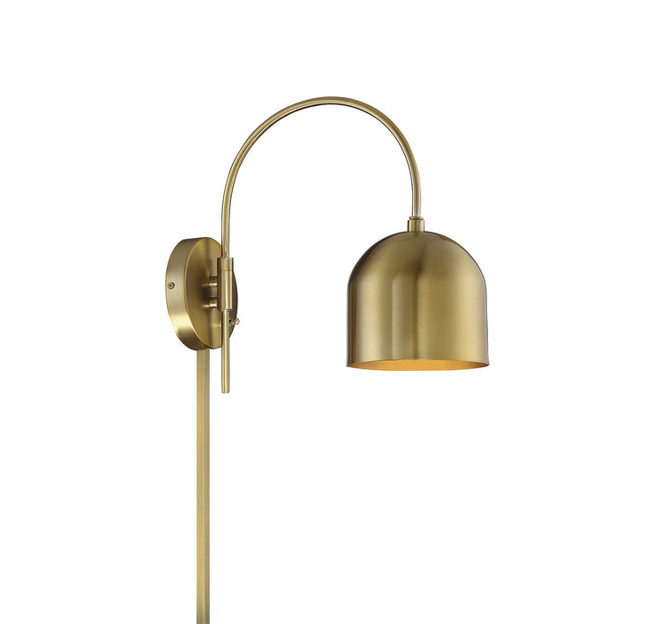 Meridian M90045NB One Light Wall Sconce, Natural Brass
