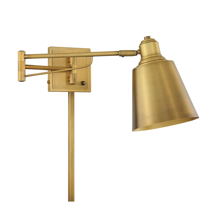 Meridian M90047NB One Light Wall Sconce, Natural Brass