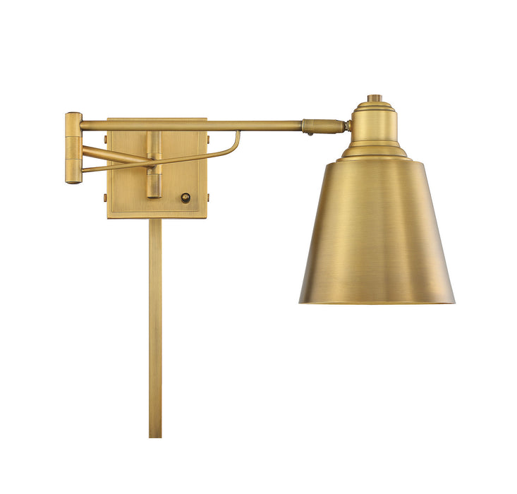 Meridian M90047NB One Light Wall Sconce, Natural Brass