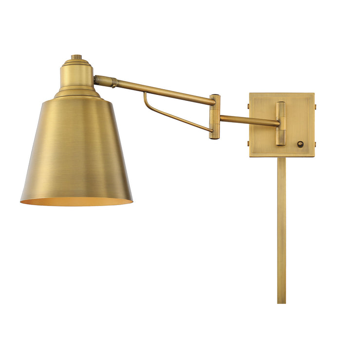 Meridian M90047NB One Light Wall Sconce, Natural Brass