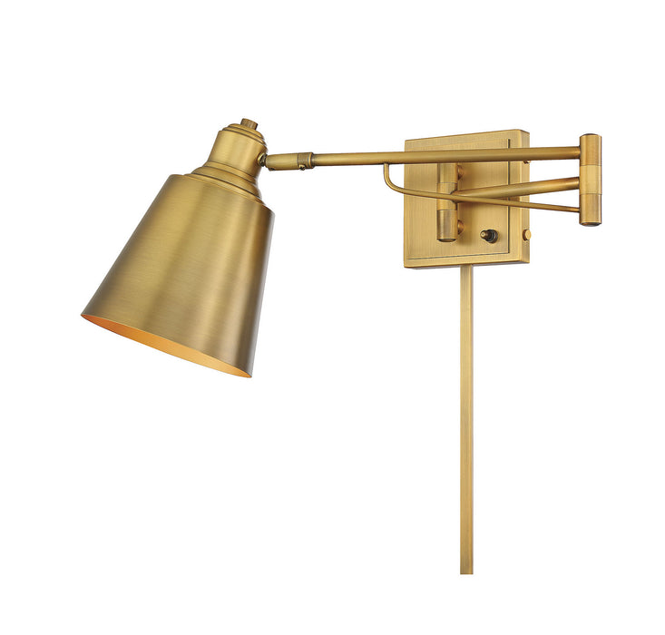 Meridian M90047NB One Light Wall Sconce, Natural Brass