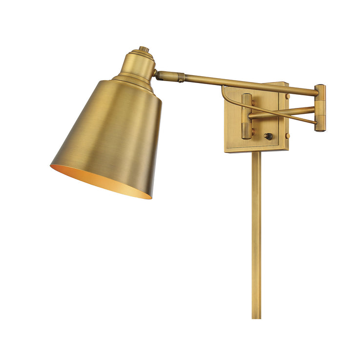 Meridian M90047NB One Light Wall Sconce, Natural Brass