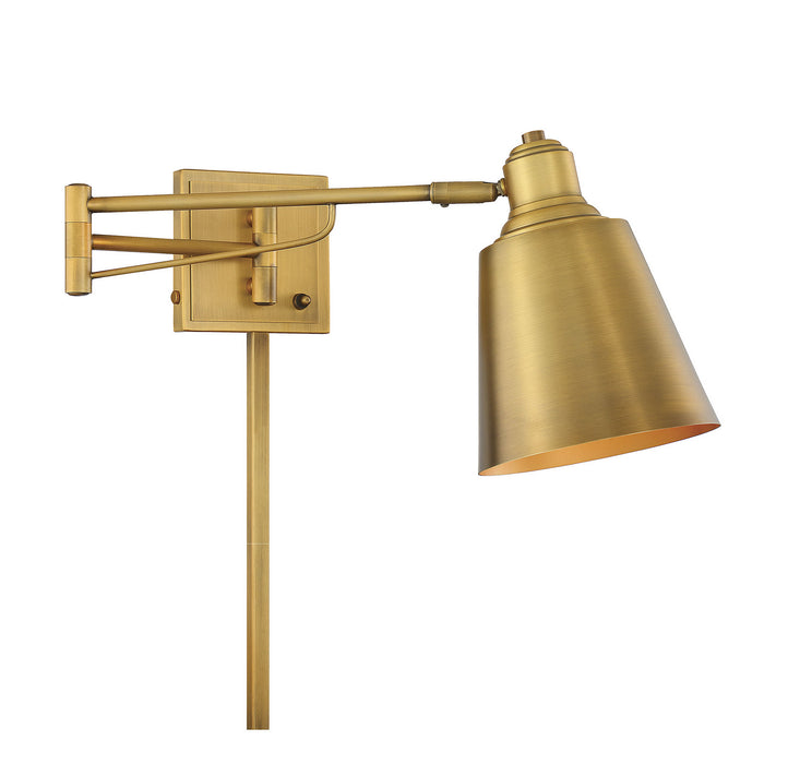 Meridian M90047NB One Light Wall Sconce, Natural Brass