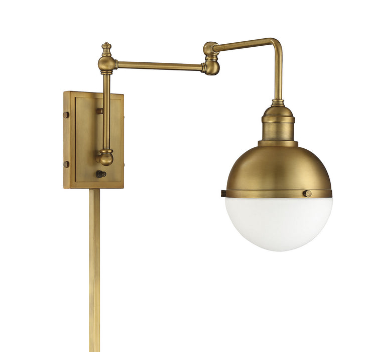 Meridian M90052NB One Light Wall Sconce, Natural Brass