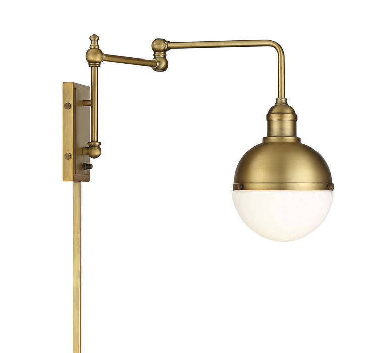 Meridian M90052NB One Light Wall Sconce, Natural Brass