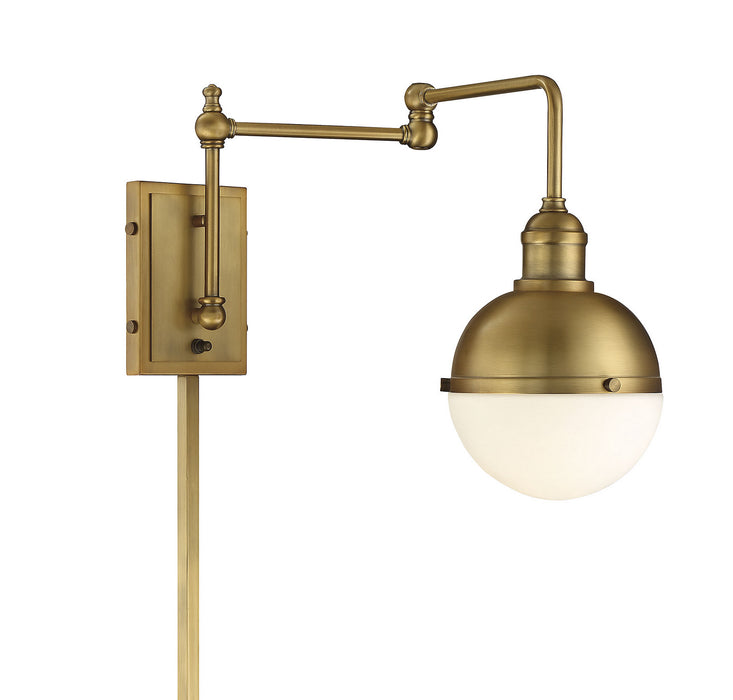 Meridian M90052NB One Light Wall Sconce, Natural Brass