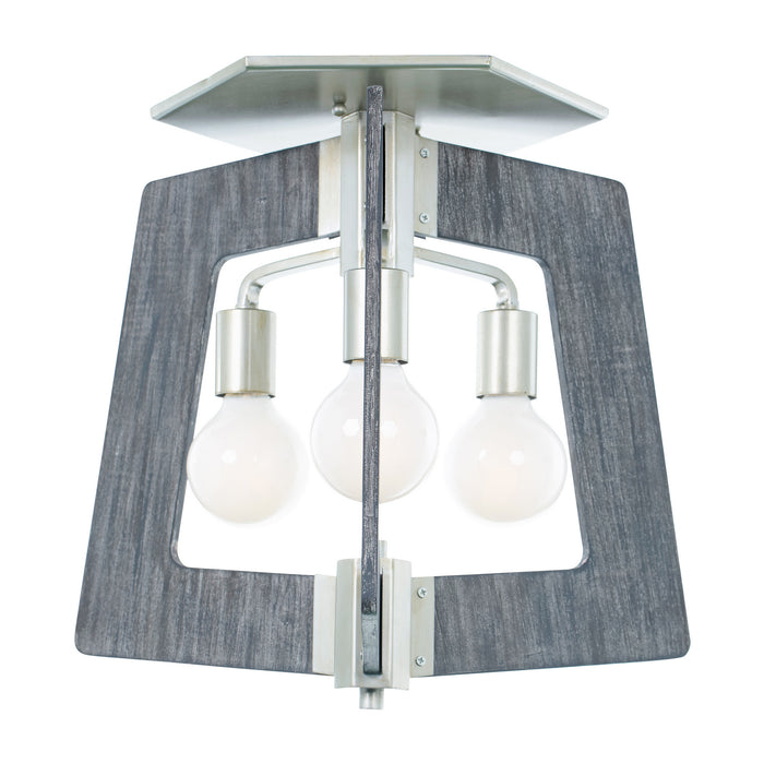 Varaluz 268S03SOG Three Light Semi Flush Mount, Steel
