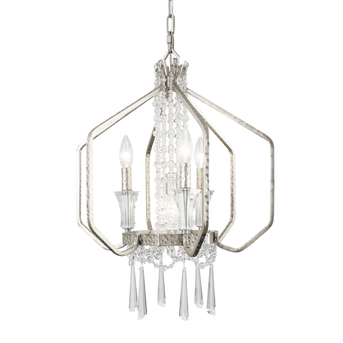 Varaluz 270P04TR Four Light Pendant, Transcend Silver