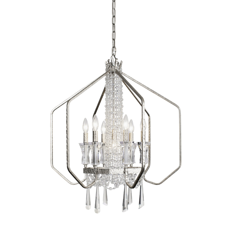 Varaluz 270P07TR Seven Light Pendant, Transcend Silver