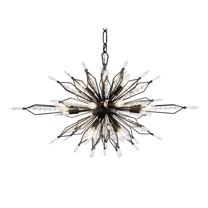 Varaluz 311N16CB 16 Light Linear Pendant, Carbon