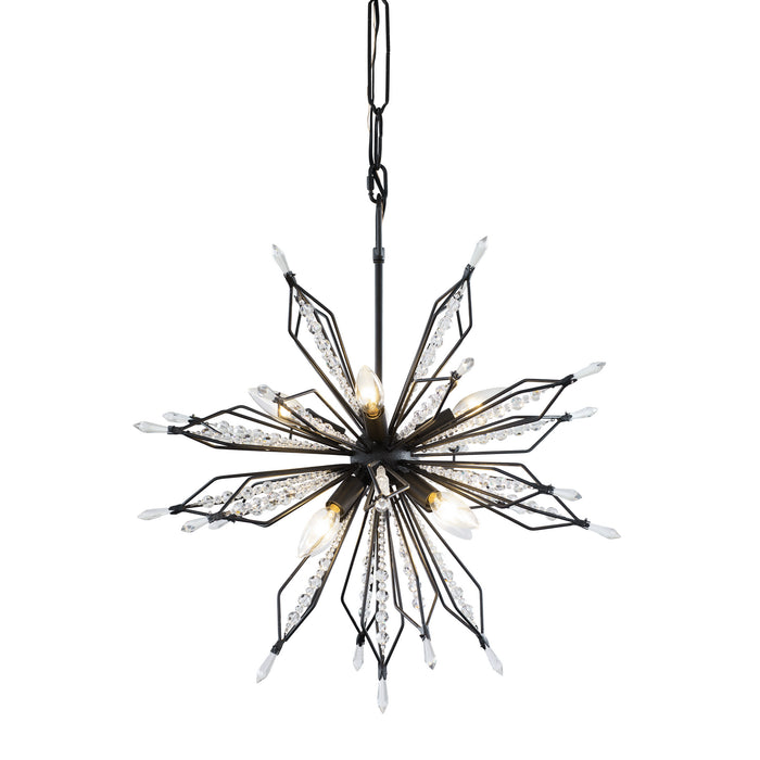 Varaluz 311P08CB Eight Light Pendant, Carbon