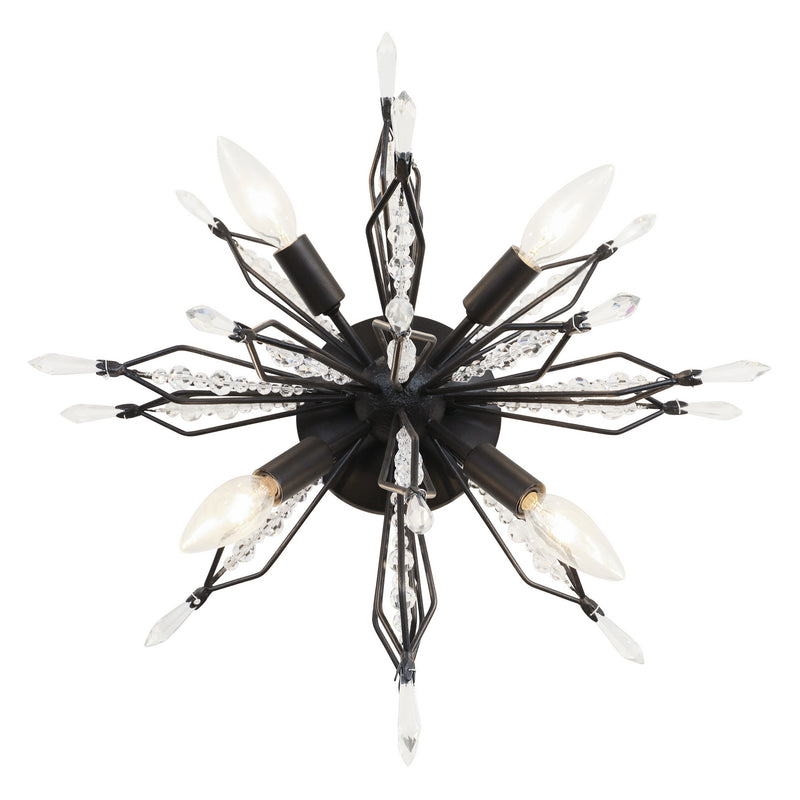 Varaluz 311S04CB Four Light Wall/Ceiling Light, Carbon
