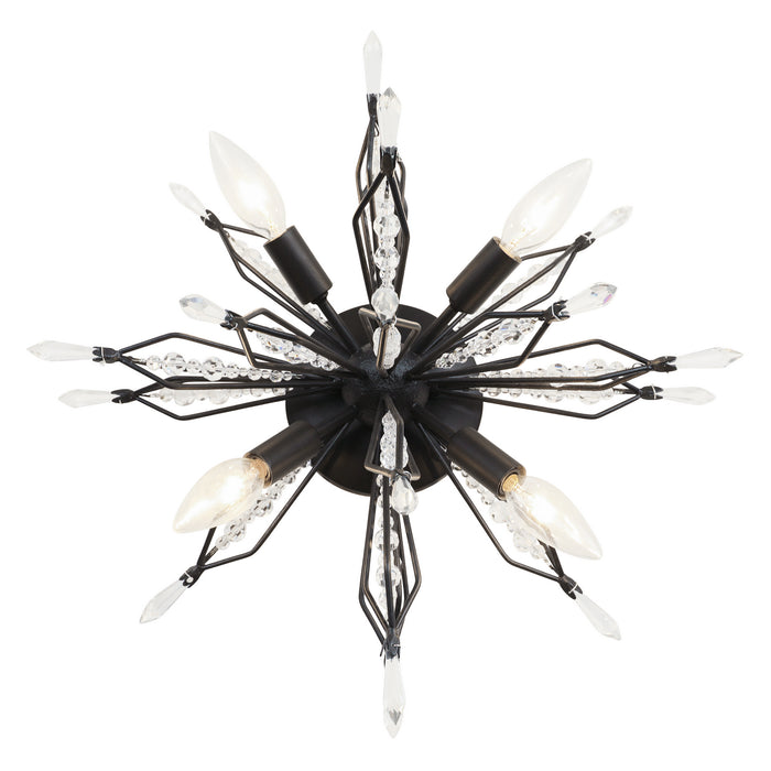 Varaluz 311S04CB Four Light Wall/Ceiling Light, Carbon